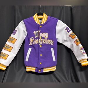 NWT Los Angeles Lakers KOBE BRYANT Champions Headgear Wool Varsity Jacket, Sz Sm